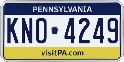 PA license plate KNO4249