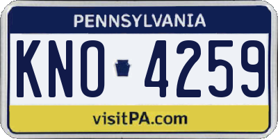 PA license plate KNO4259