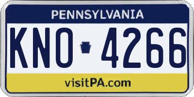 PA license plate KNO4266