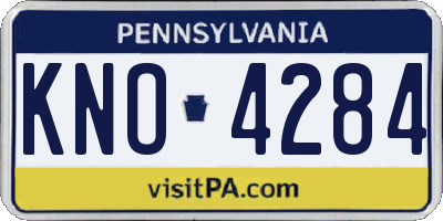 PA license plate KNO4284
