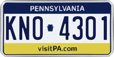 PA license plate KNO4301