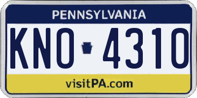 PA license plate KNO4310