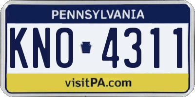 PA license plate KNO4311