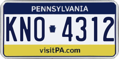 PA license plate KNO4312