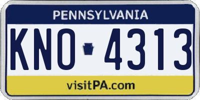 PA license plate KNO4313