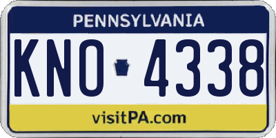 PA license plate KNO4338