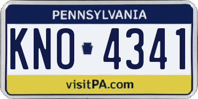 PA license plate KNO4341
