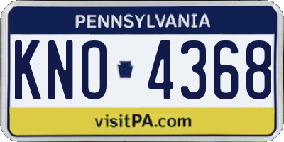 PA license plate KNO4368
