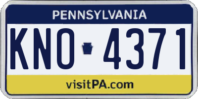 PA license plate KNO4371