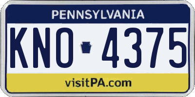 PA license plate KNO4375