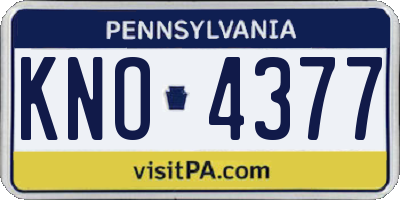 PA license plate KNO4377