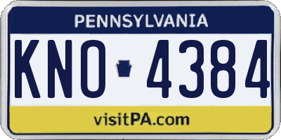 PA license plate KNO4384