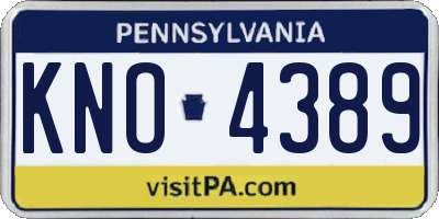 PA license plate KNO4389