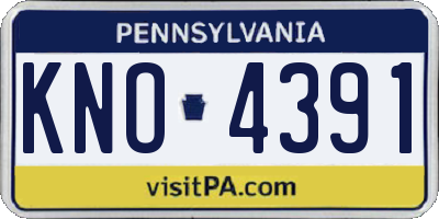 PA license plate KNO4391