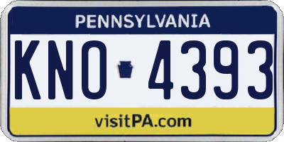 PA license plate KNO4393