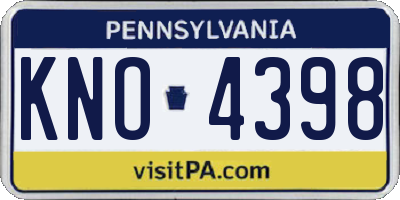 PA license plate KNO4398