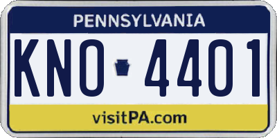 PA license plate KNO4401
