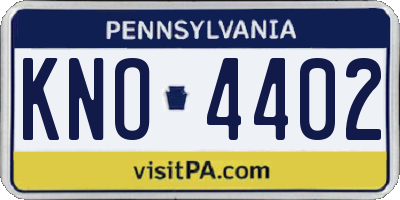 PA license plate KNO4402