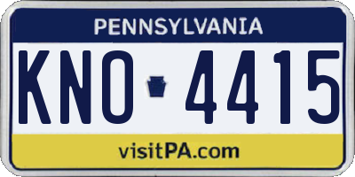 PA license plate KNO4415
