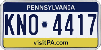 PA license plate KNO4417