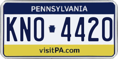 PA license plate KNO4420