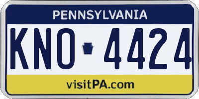 PA license plate KNO4424
