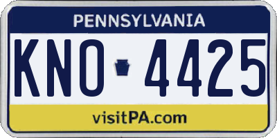 PA license plate KNO4425
