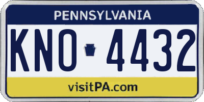 PA license plate KNO4432