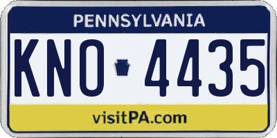 PA license plate KNO4435