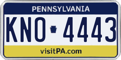 PA license plate KNO4443