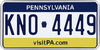 PA license plate KNO4449