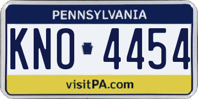 PA license plate KNO4454