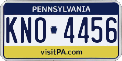 PA license plate KNO4456