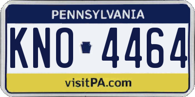 PA license plate KNO4464