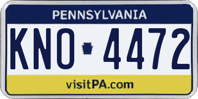 PA license plate KNO4472