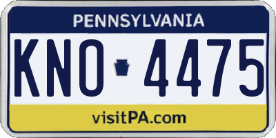PA license plate KNO4475
