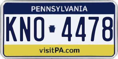 PA license plate KNO4478