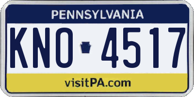 PA license plate KNO4517