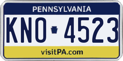 PA license plate KNO4523