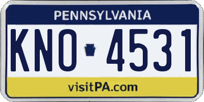 PA license plate KNO4531