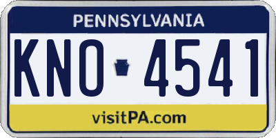 PA license plate KNO4541