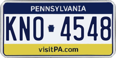 PA license plate KNO4548
