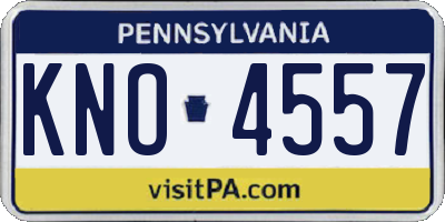 PA license plate KNO4557