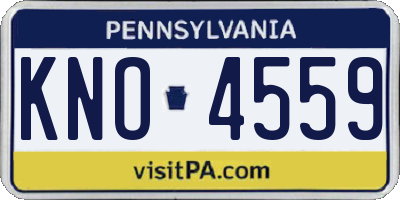 PA license plate KNO4559