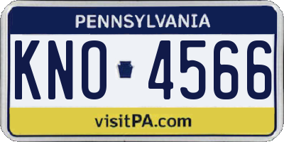PA license plate KNO4566