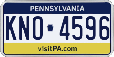 PA license plate KNO4596