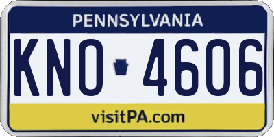 PA license plate KNO4606