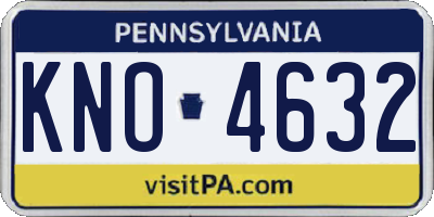 PA license plate KNO4632