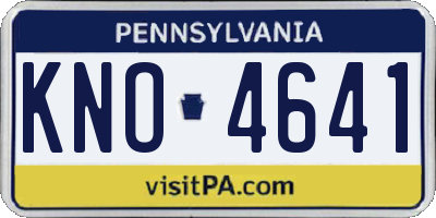 PA license plate KNO4641