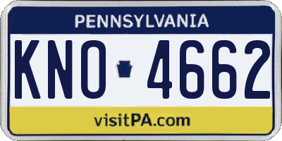 PA license plate KNO4662